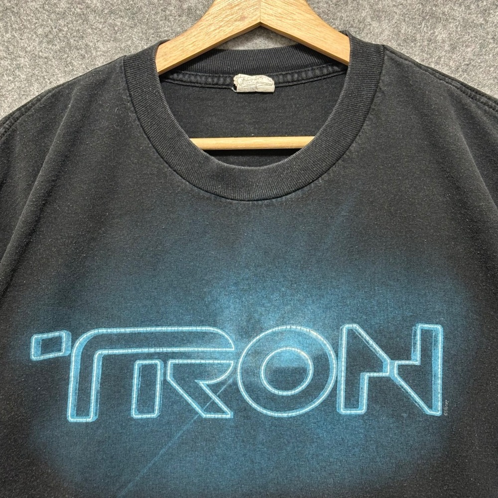 Alstyle Tron T-Shirt Mens XL Black Graphic Movie Sci-Fi Retro Y2K Cotton Tee